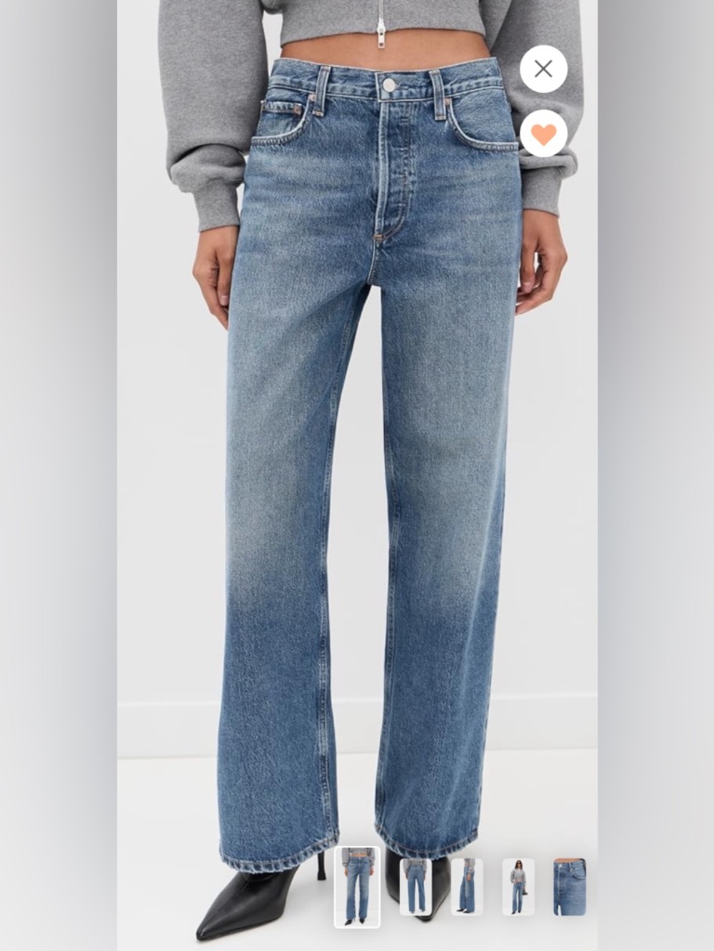 NEW with tags Agolde Low Slung Baggy Women’s Jeans — Medium Blue Wash